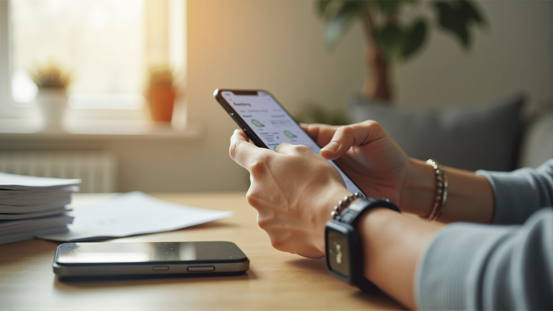 Mobile banking on smartphone